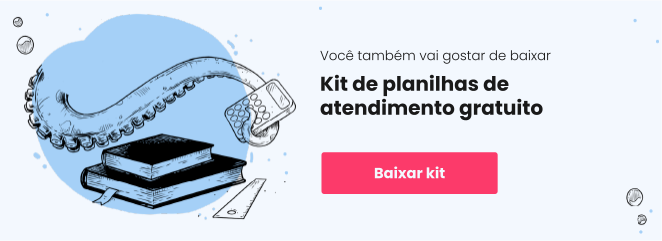 Banner com link para baixar kit de planilhas de atendimento gratuito