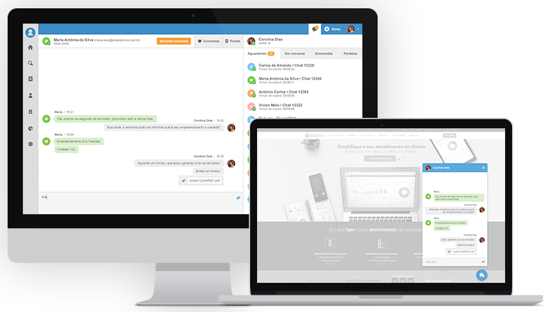 Chat canal de atendimento helpdesk