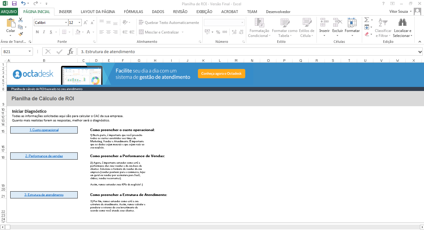 Calculadora de Roi - Como calcular o retorno sobre investimento - passo 1