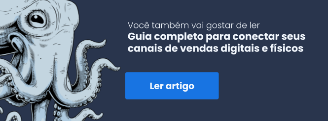 Banner com link para artigo "Guia completo para conectar seus canais de vendas digitais e físicos"