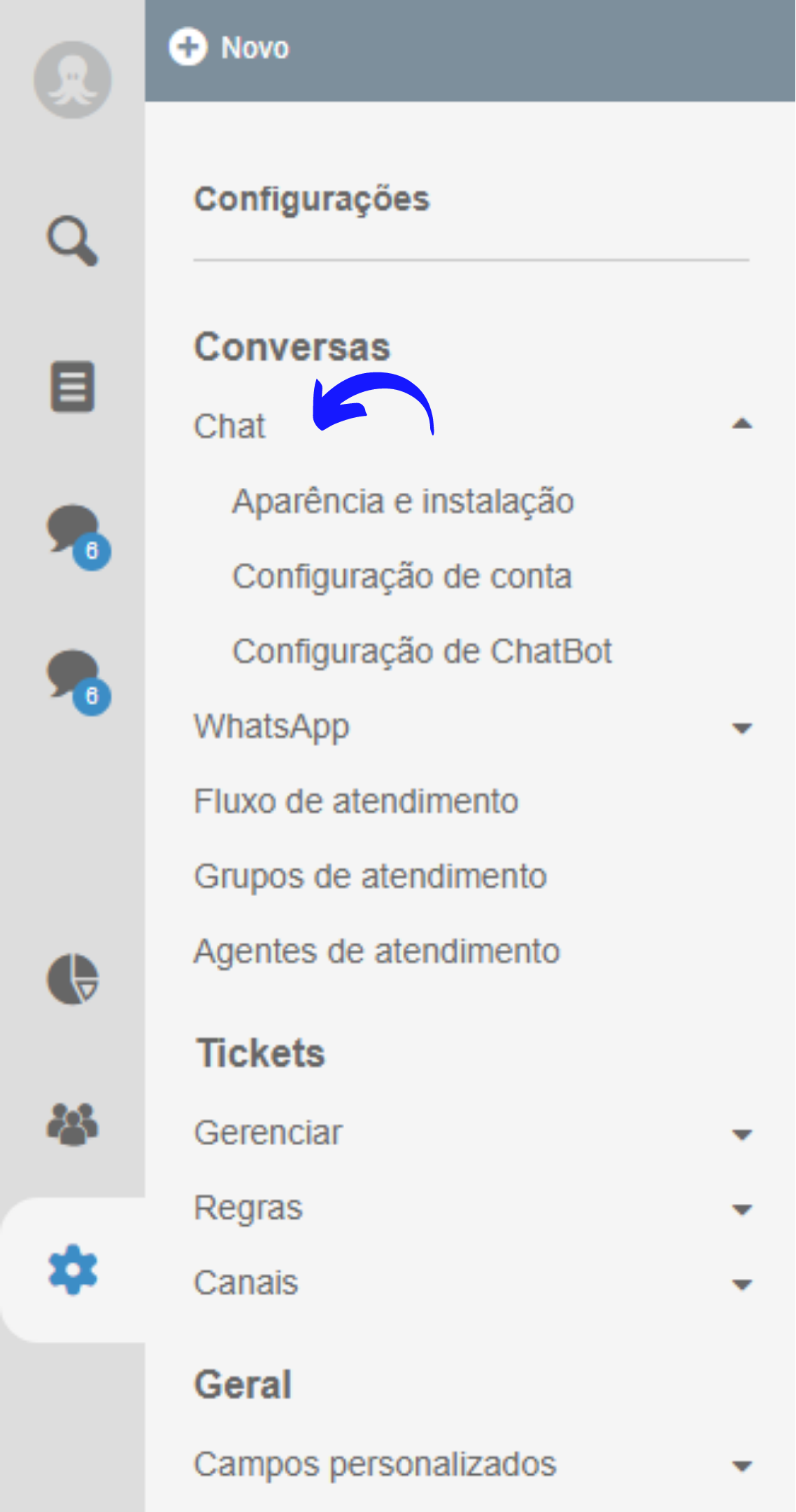 como criar um chatbot no Octadesk