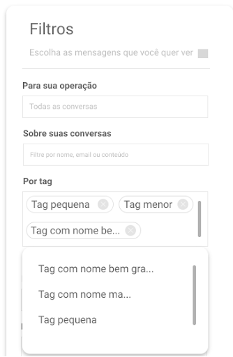 Filtro de tags no Octadesk