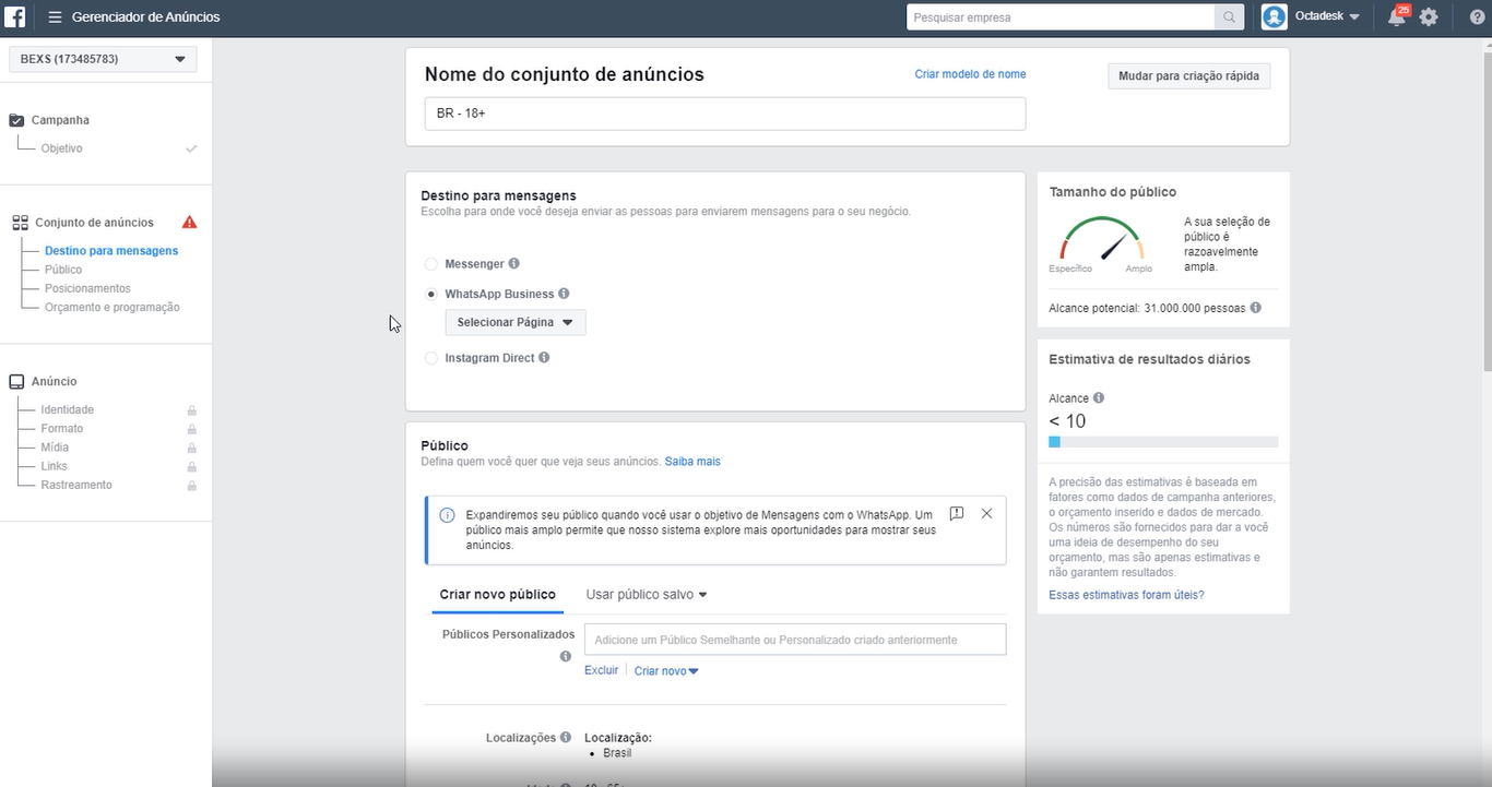 Próximos passos de criação da campanha