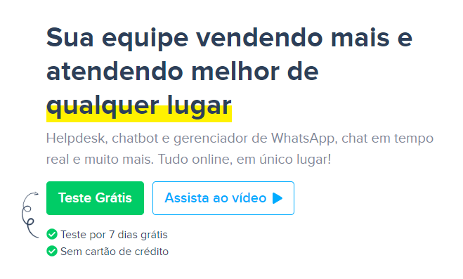 Site da Octadesk mostrando botão que aumenta a taxa de conversão de leads