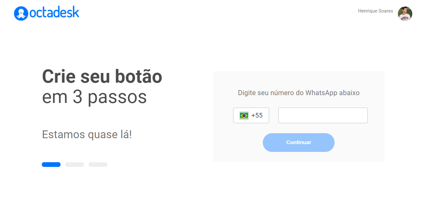 Adicionar número de whatsapp no Octadesk