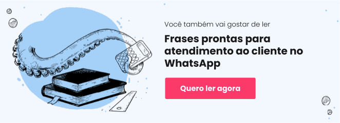 Banner com link para artigo "frases prontas para atendimento ao cliente no WhatsApp"