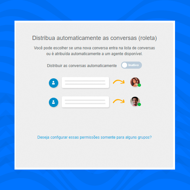 Roleta de distribuição de conversas no Octadesk