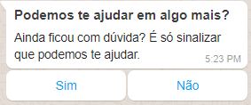 Mensagem pronta com botão no WhatsApp