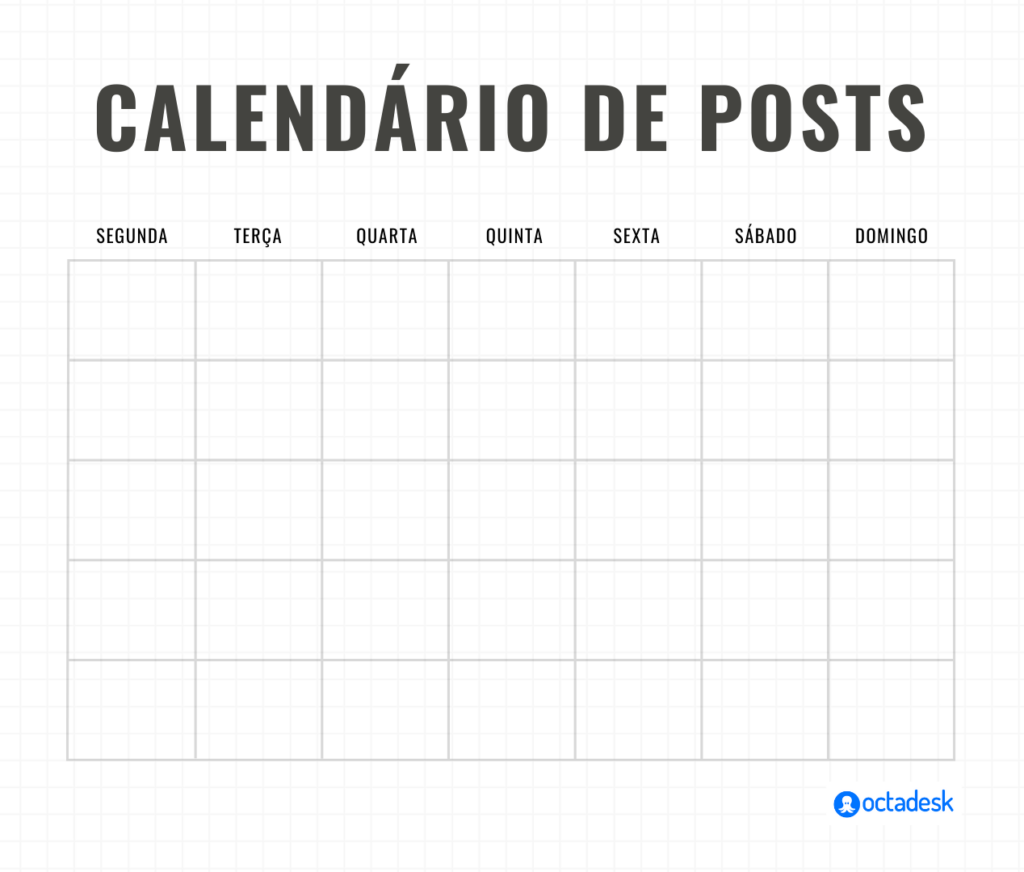 calendário de posts no Instagram