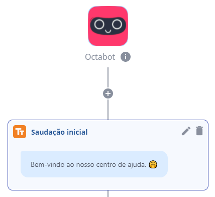 Mensagem de saudação no chatbot Octadesk