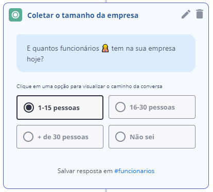 Coletar tamanho da empresa