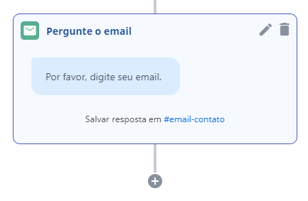 Chatbot perguntando o email do usuário