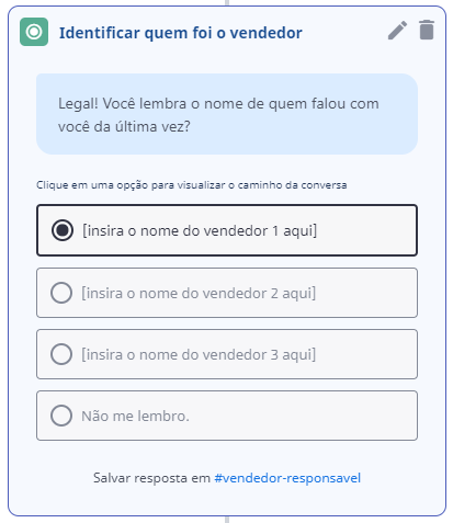 Identificar quem foi o vendedor