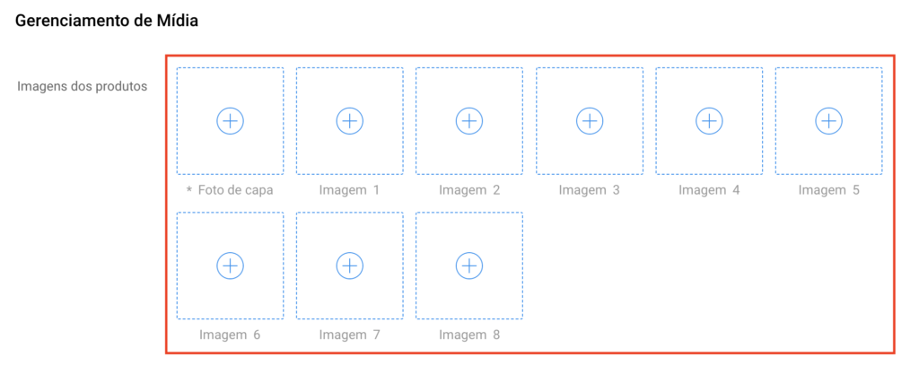 Adicionar imagens para um produto 