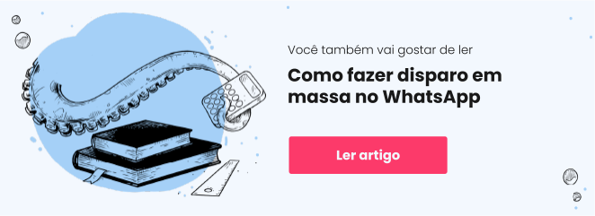 Banner com link para artigo "Como fazer disparo em massa no WhatsApp"