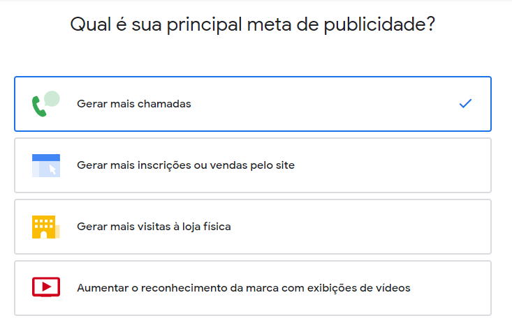 Objetivos de anunciar no Google Ads