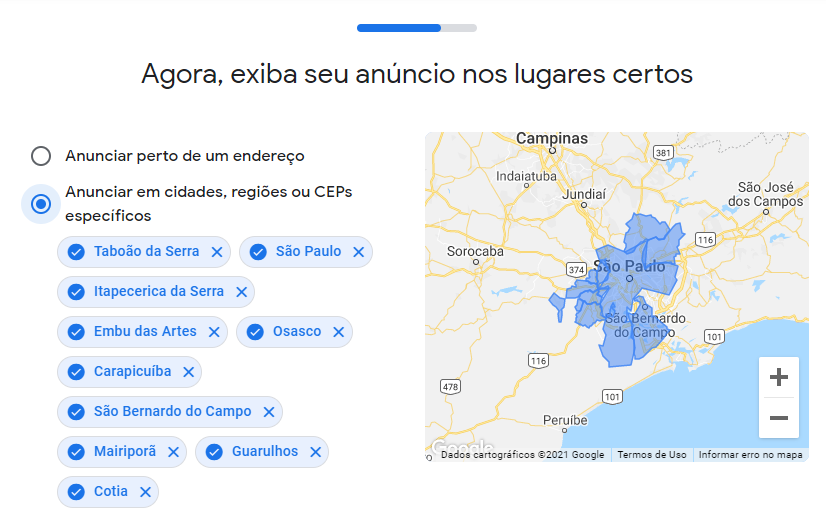 Locais onde anunciar no Google Ads