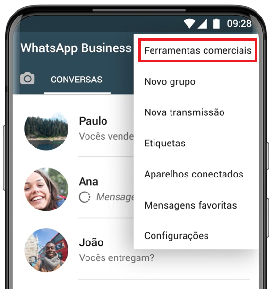 Catálogo de produtos no WhatsApp